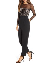 Vince Camuto Long Sleeve Jumpsuit - Black