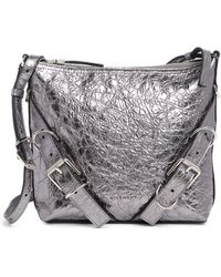 Givenchy - Small Voyou Crinkled Metallic Leather Shoulder Bag - Lyst