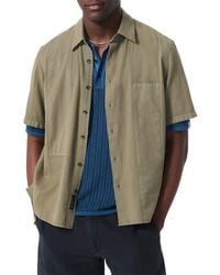 Rag & Bone - Dalton Mixed Media Patchwork Short Sleeve Button-Up Shirt - Lyst