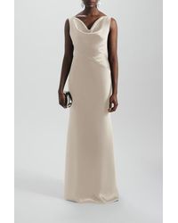 Amsale - Bias Cut Cowl Neck Dress - Lyst