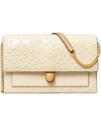 Tory Burch - T Monogram Embossed Leather Wallet On A Chain - Lyst