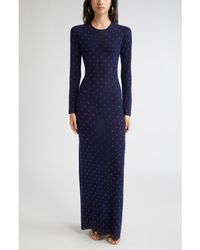 Rabanne - Studded Long Sleeve Wool Knit Dress - Lyst