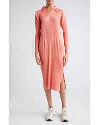 Pleats Please Issey Miyake - Monthly Colors October Long Sleeve Pleated Midi Dress - Lyst