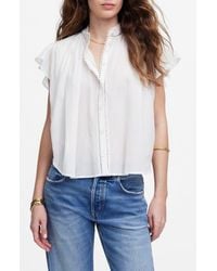 Madewell - Circle Trim Flutter Sleeve Shirt - Lyst