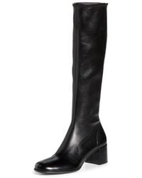 Prada - Stretch Leather Knee High Boot - Lyst