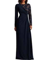 Tadashi Shoji - Lace & Sequin Long Sleeve Gown - Lyst