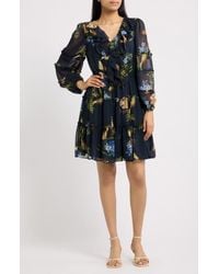 Cece - Floral Print Long Sleeve Dress - Lyst