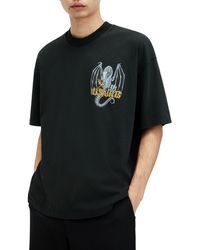 AllSaints - Dragon Skull Cotton Graphic T-shirt - Lyst