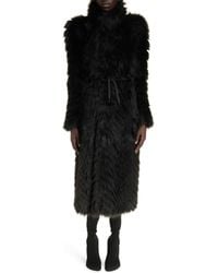 Balenciaga - Round Shoulder Faux Fur Coat - Lyst