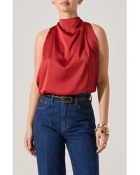 Astr - Jolesia Tie Back Satin Sleeveless Top - Lyst