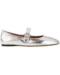 Sandro - Shiny Leather Ballet Flats - Lyst