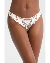 Fleur du Mal - Lily Embroidered Hipster Thong - Lyst