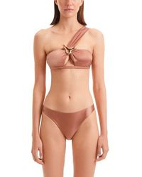 Moeva - Sereia One Shoulder Satin Bikini Top - Lyst
