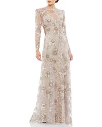Mac Duggal - Embroidered Tulle & Lace Long Sleeve Gown - Lyst