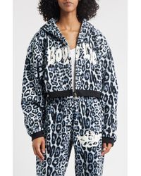 Boys Lie - Once A Cheetah Crop Zip Fleece Hoodie - Lyst