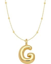 Emma Rae - 14K Plated Bubble Initial Pendant Necklace - Lyst