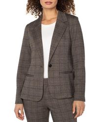 Liverpool Los Angeles - Fitted One-Button Plaid Blazer - Lyst