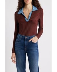 Rag & Bone - Natalia Colorblock Long Sleeve Polo - Lyst