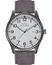 Elevon Watches - Crosswind Canvas-Overlaid Leather-Band Watch W/ Date - Lyst