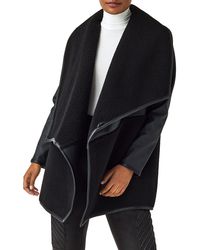 Spanx - Spanx Fleece & Faux Leather Long Wrap Jacket - Lyst