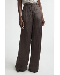 Rick Owens - Firbanks High Waist Wide Leg Pleat Front Cupro Satin Pants - Lyst