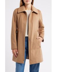 Michael Kors - Front Zip Wool Blend Coat - Lyst