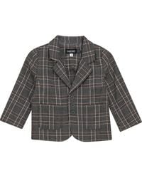 Space Grey - Front Button Woven Plaid Blazer - Lyst