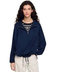 Sandro - Embroidered Collar Oversized Jacket - Lyst