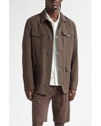 Herno - Linen & Cotton Poplin Field Jacket - Lyst