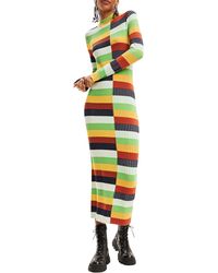 Desigual - Sico Stripe Colorblock Long Sleeve Sweater Dress - Lyst