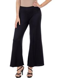 24seven Comfort Apparel - Comfortable Solid Color Palazzo Pants - Lyst