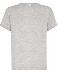 Brunello Cucinelli - Cashmere And Silk Lightweight Sweater - Lyst