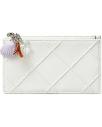 Tory Burch - Fleming Charm Distressed Leather Zip Card Case - Lyst