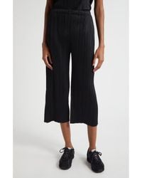 Pleats Please Issey Miyake - Monthly Colors August Pleated Crop Pants - Lyst