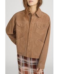 FRAME - The Suede Utility Jacket - Lyst