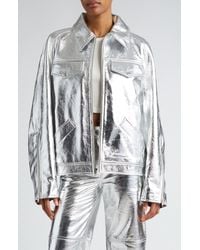 Interior - The Sterling Oversize Metallic Leather Jacket - Lyst