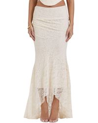 House Of Cb - Therese Floral Lace Maxi Skirt - Lyst