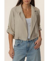 Kut From The Kloth - Nadine Crop Open Front Linen Blend Jacket - Lyst