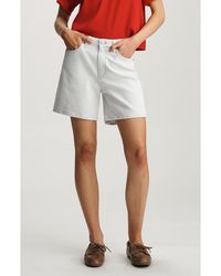 Mavi - Heidi High Waist Mid Thigh Denim Shorts - Lyst