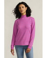 Lands' End - Relaxed Cotton Long Sleeve Mock Turtleneck - Lyst