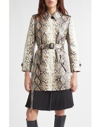 Burberry - Stonehaven Python Print Coated Cotton Car Coat - Lyst