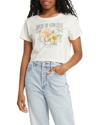 Roxy - Made Of Sunshine Crop Graphic T-shirt - Lyst