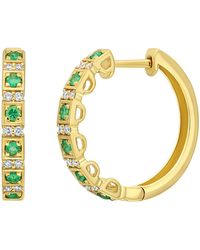Bony Levy - El Mar Emerald & Diamond Hoop Earrings - Lyst