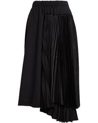 Noir Kei Ninomiya - Pleated Satin Inset Wool Skirt - Lyst