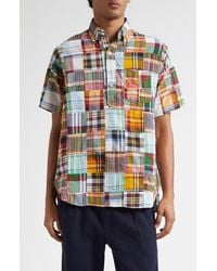 Beams Plus - Patchwork Plaid Short Sleeve Button-Down Popover Shirt - Lyst