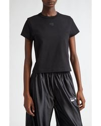 Alexander Wang - Puff Logo Shrunken Cotton Jersey T-Shirt - Lyst