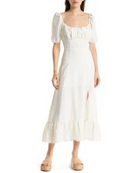 & Other Stories - & Puff Sleeve Linen Midi Dress - Lyst