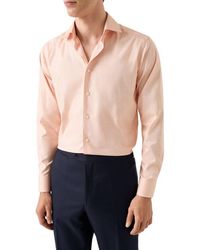Eton - Contemporary Fit Solid Cotton Dobby Dress Shirt - Lyst