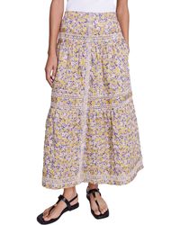 Maje - Floral Cotton Maxi Skirt - Lyst