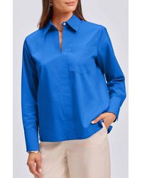 Foxcroft - Bella Solid Popover Top - Lyst